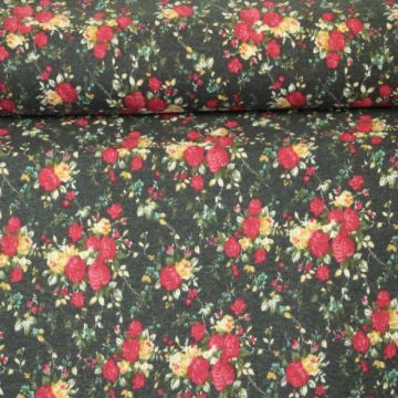Soft Cotton - Roses in Winter Pink/Grey