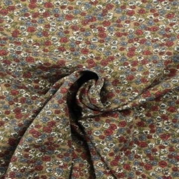 Soft Cotton - Unlimited Flowers Taupe/Bordeaux