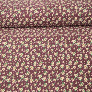 Soft Cotton -  Blooming in the Night Burgundy 