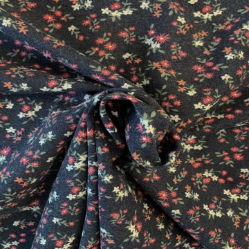 Soft Cotton - Chilling Flowers Dark Blue 