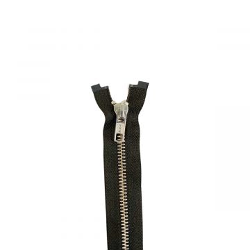 YKK Metalen Rits - Dubbel Deelbaar - 570 - Dark Brown/Silver - 85cm