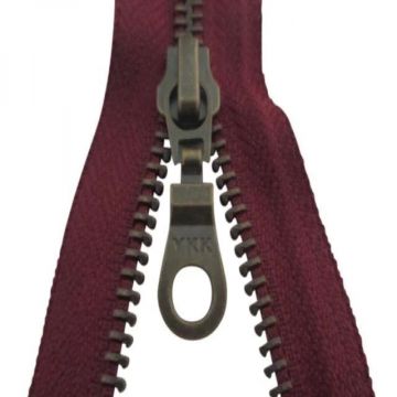 YKK Deelbare Koper Ritsen -  50 cm-021 - Bordeaux