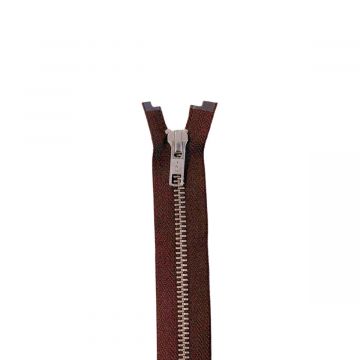 YKK Metalen Rits -  Dubbel Deelbaar - 570 - Brown/Silver - 110cm