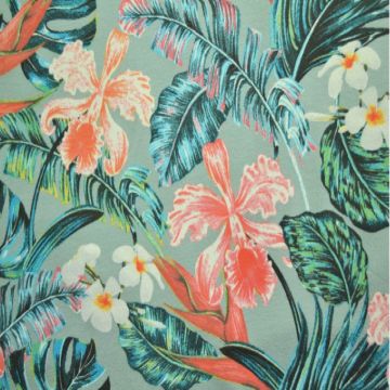 Katoenen Tricot - Summer Island Vintage Mint