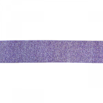 Glitter Elastiek - Purple/Gold - 35 mm