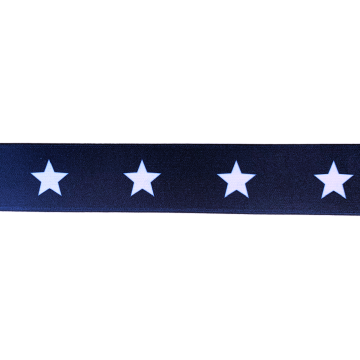 Elastiek 40mm - Stars - Navy/White - 40 mm