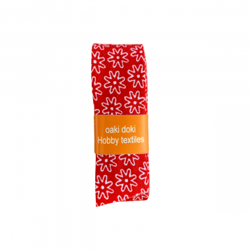 Biaisband - 2m - Flowers - Red
