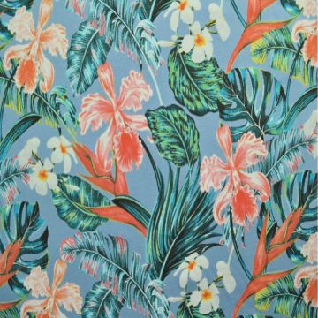 Katoenen Tricot - Summer Island Steelblue
