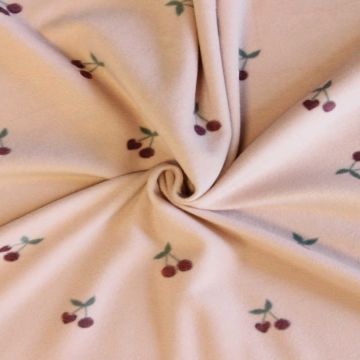 Fleece Print - Cherries on Old Pink