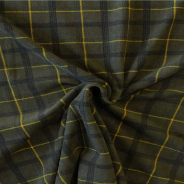 Fleece Print - Big Green Squares with Yellow