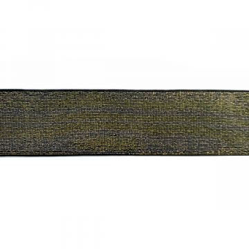 Elastiek Soft Glittery - Black/Gold - 40 mm