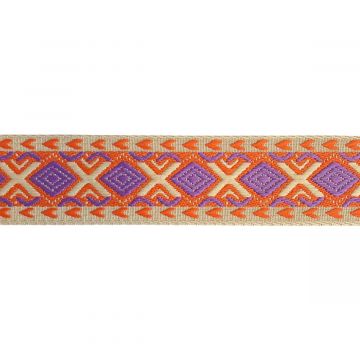 Luxe Tassenband 50mm - Graphic - Orange/Purple