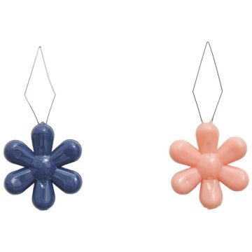 Hobby Gift Create - Draaddoorsteker Bloem - Blue/Salmon