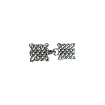 Vest-/Noorse Sluiting - Woven Square - Silver 