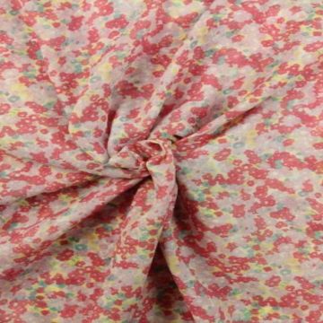 Chiffon - Pink/Yellow/Green Flowers