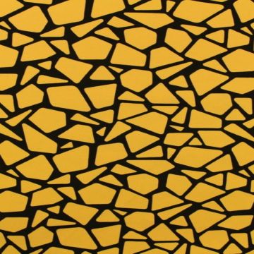 Katoenen Tricot - Mozaïek Ocher/Black
