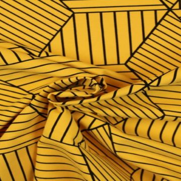 Lined Cubes on Ocher