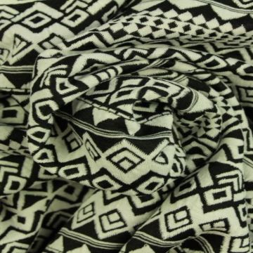 Jacquard Jersey - Black/White Graphic Lines