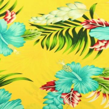 Tropical Flowers on Yellow