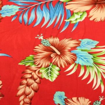 Hawaii Flowers on Red