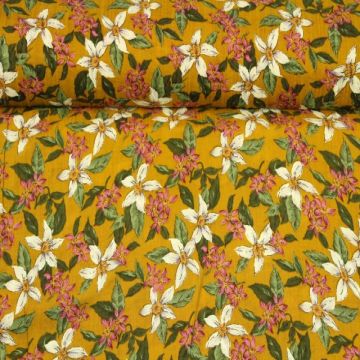 Cotton Viscose - Wildflowers on Ocher