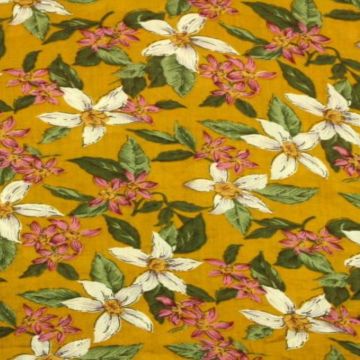 Cotton Viscose - Wildflower on Ocher
