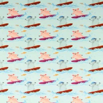 Lycra - Surfing with the bears - Licht blauw