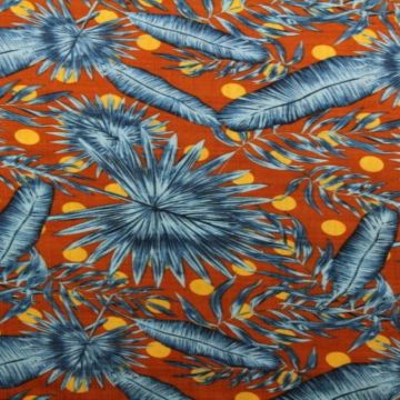 Cotton Viscose - Dots and Some Leaves