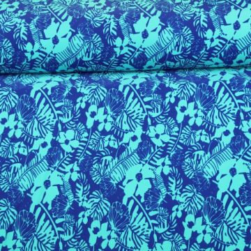 Lycra - Blue Flowers