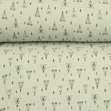Hydrofiel Stof - Wigwam Light Grey 