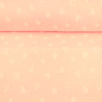 Hydrofiel Stof - Lovely Hearts Light pink