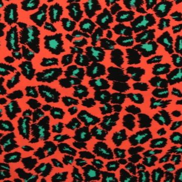 Lycra - Leopard neon green/coral