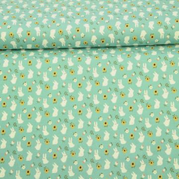 Katoenen Tricot - Bunny Power