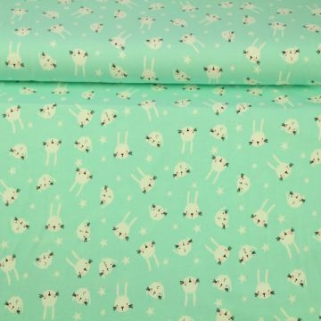 Katoenen Tricot - Bunny and Stars 