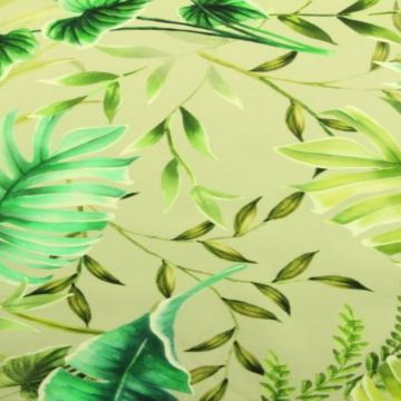 Stretch Katoen - Tropical Leafs 