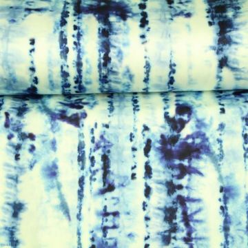 Stretch Katoen - Tie Dye Blue