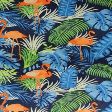 Flamingo on Dark Blue