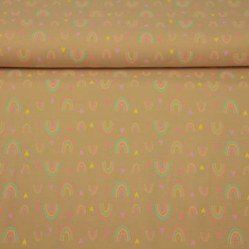 Katoenen Tricot - Love For Rainbows Beige