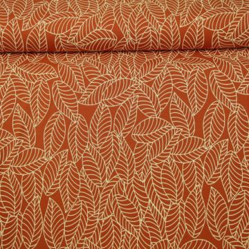 Katoenen Tricot - Autumn Leaves Rusty