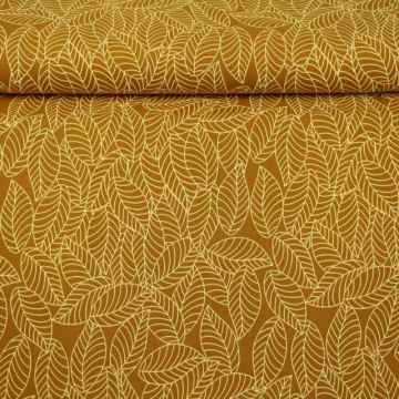 Katoenen Tricot - Autumn Leaves Dark Ocher