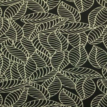 Katoenen Tricot - Autumn Leaves Black