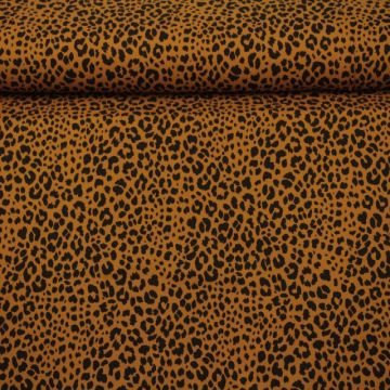 Katoenen Tricot - Cheetah Spots Dark Ocher