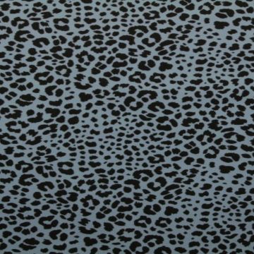 Katoenen Tricot - Cheetah Spots Light Steelblue