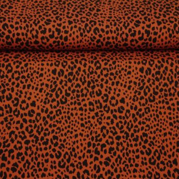 Katoenen Tricot - Cheetah Spots Rusty