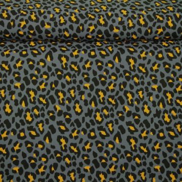Katoenen Tricot - Winter Animal Blue/Grey