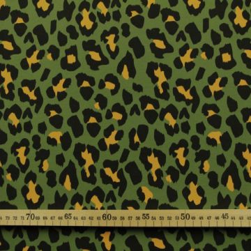Katoenen Tricot - Winter Animal Green