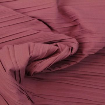 plisse stof bessen roze 