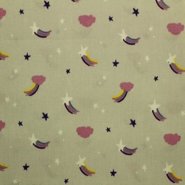 Katoen -Rainbow in the Sky Soft Grey