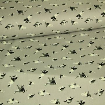Katoen -Camouflage Dino on Light Grey