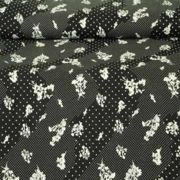 Viscose - Flowers and Dots 